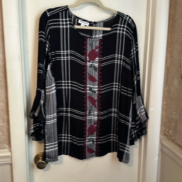 Westport Plaid Pullover Blouse Size XL NWOT - Picture 1 of 9